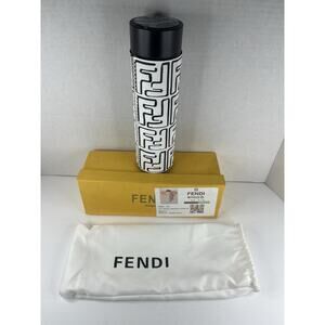 Rare Fendi Logo Designer Water Bottle W/ Tea Strainer Steel W/ Smart Led Lid